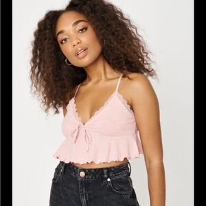 ⭐️Garage Pink ribbed crop top size small